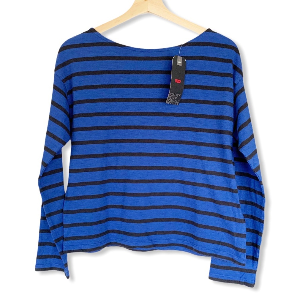 Levi’s Cora Cotton Boatneck Sailor Long Sleeve Tee XS